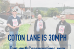 coton lane is 30mph